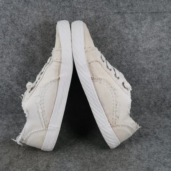 Blu Dor Shoes Womens 8 Sneakers Slip On Casual Canvas White Fabric Trainers - Picture 9 of 12